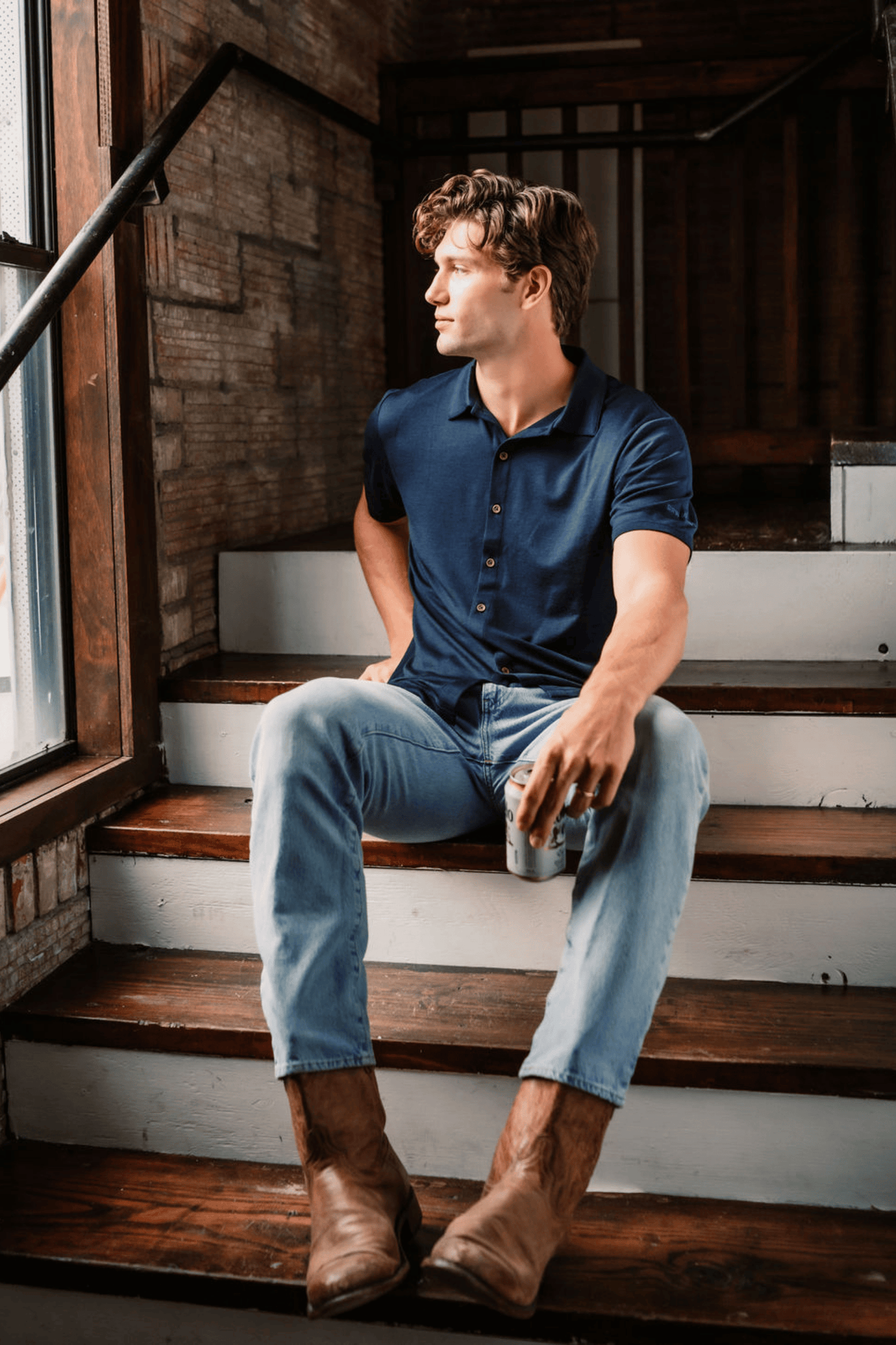 Men's Merino Wool Button Up Shirt