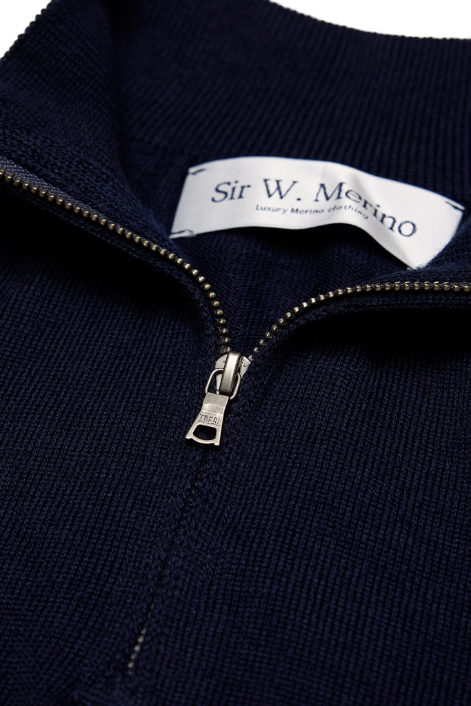Navy Merino wool 1/4 zip
