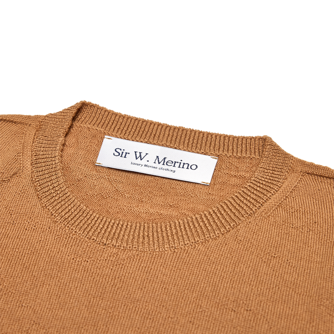 Women's Merino Crew Neck Sweater- Buck Brown