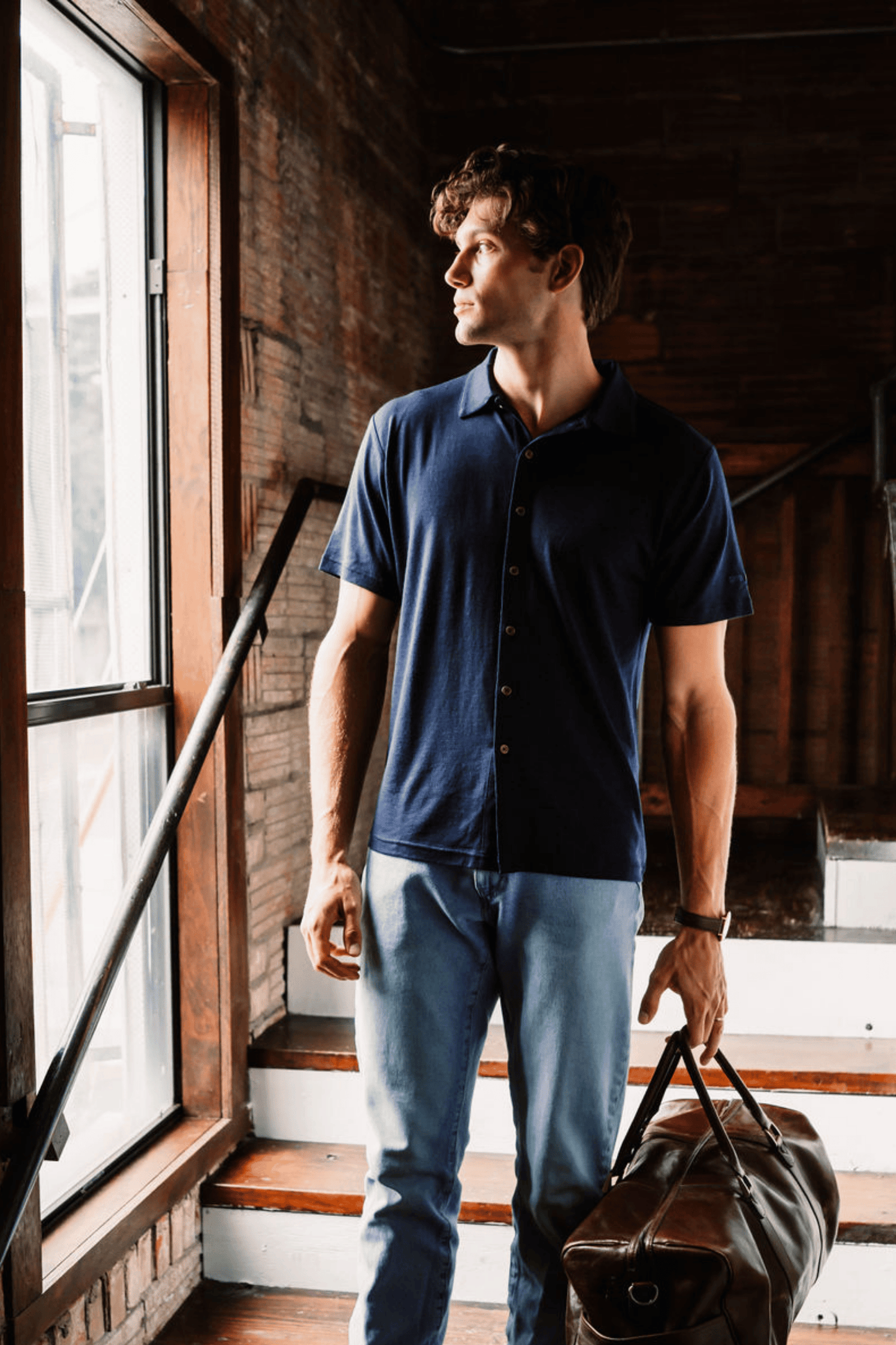 Men's Merino Wool Button Up Shirt