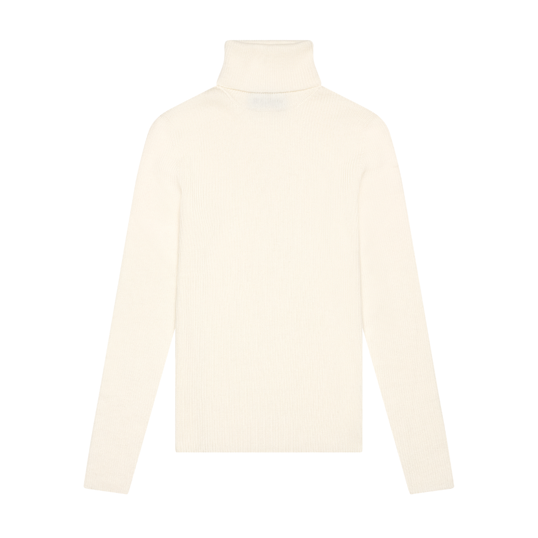 Merino Wool Turtleneck Sweater- Off White