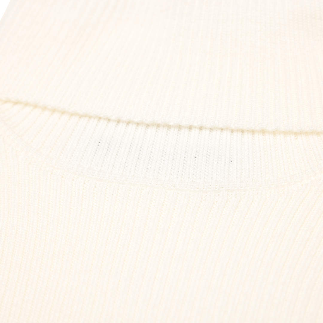 Merino Wool Turtleneck Sweater- Off White