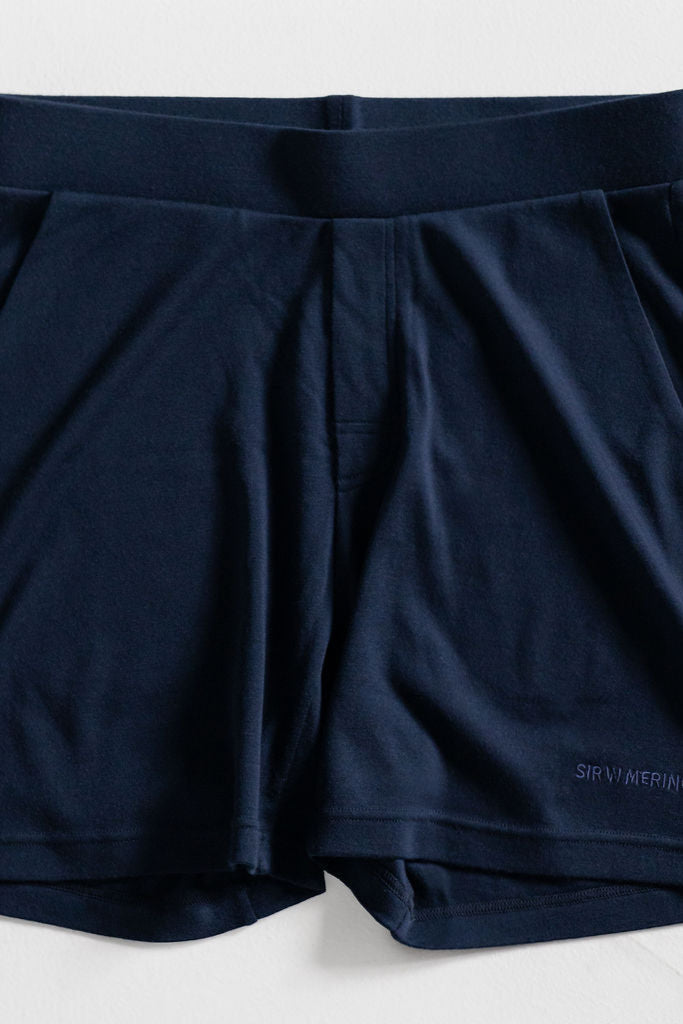 Merino wool shorts in navy