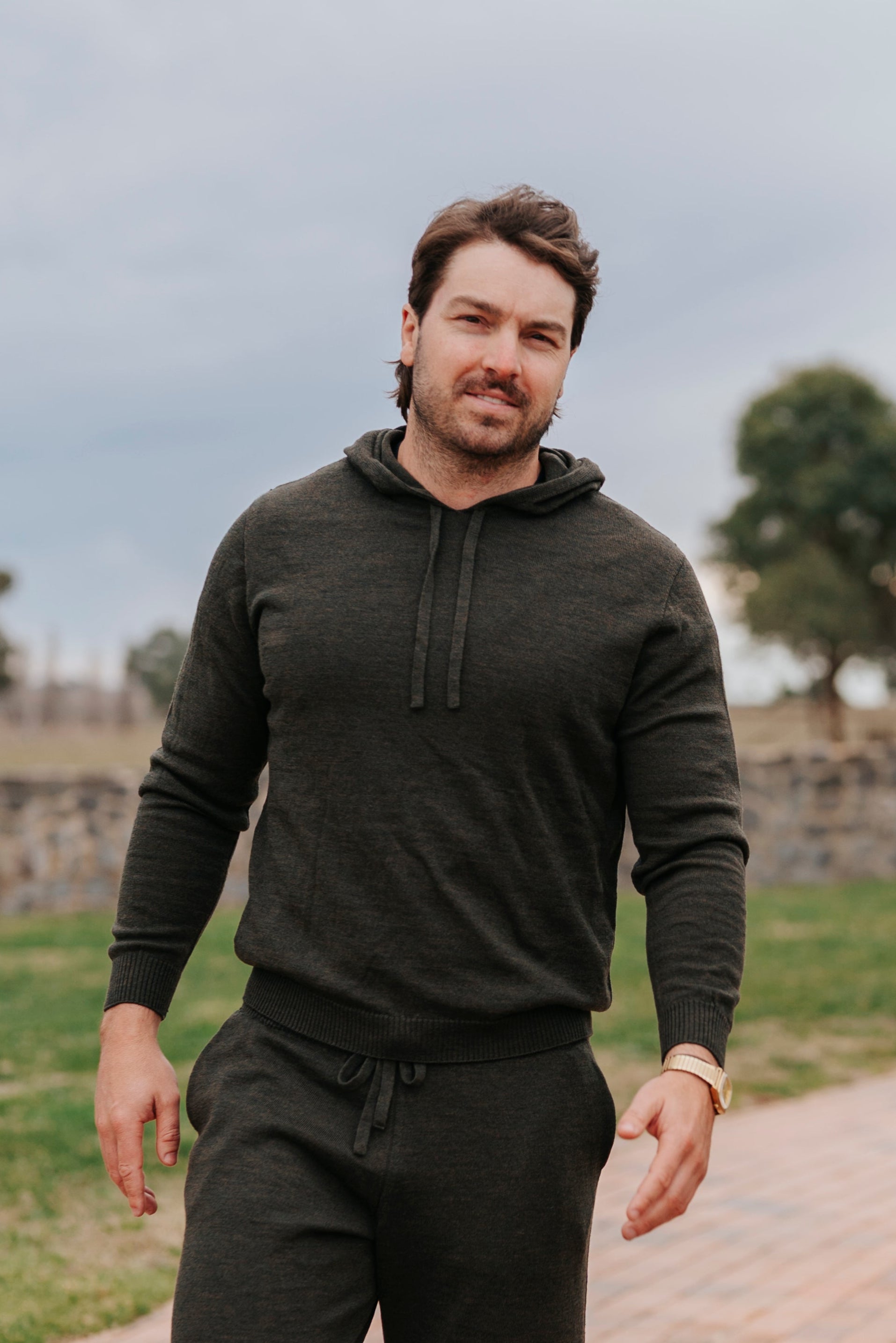 Merino Lightweight Travel Hoodie- Dark Green